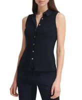 Tommy Hilfiger Women's Sleeveless Button-Up Blouse