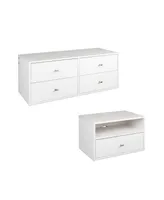 Prepac Hanging Dresser and Nightstand Set