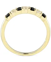 Onyx & White Topaz (1/4 ct. t.w.) Stack Ring in 14k Gold