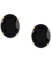 Onyx Oval Stud Earrings in 14k Gold