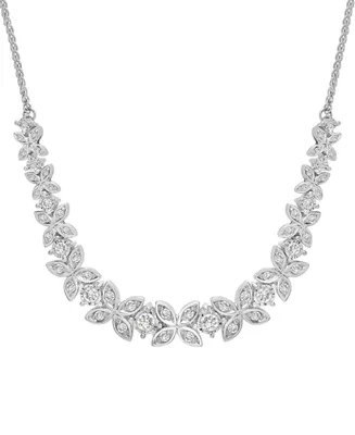 Wrapped in Love Diamond Butterfly Statement Necklace (1 ct. t.w.) in Sterling Silver, 16-1/2" + 2" extender, Created for Macy's
