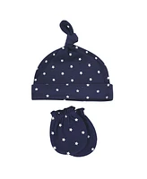 Hudson Baby Boys Cotton Cap and Scratch Mitten Set