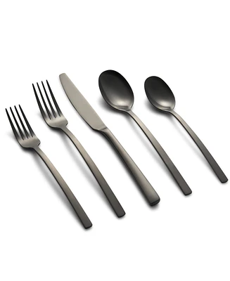 Cambridge Silversmiths Beacon Black Satin 45-Piece Flatware Set, Service for 8