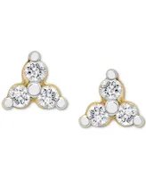 Wrapped Diamond Three-Stone Stud Earrings (1/10 ct. t.w.) in 14k Gold, Created for Macy's