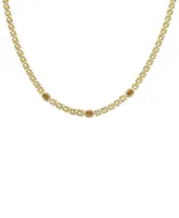 Citrine (1-1/5 ct. t.w.) & White Topaz (1/20 ct. t.w.) Panther Link 17" Statement Necklace in 14k Gold-Plated Sterling Silver