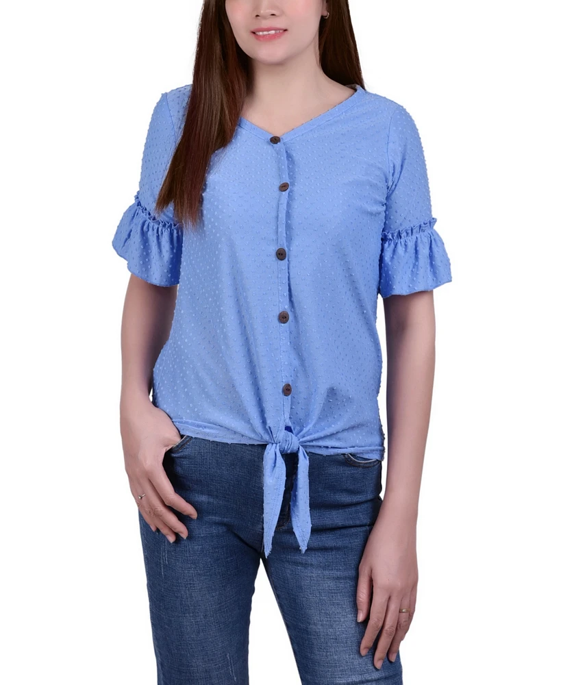 Women's Short Ruffle Sleeve Blouse