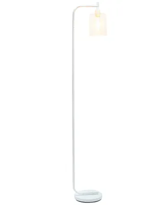 Simple Designs Modern Lantern Floor Lamp with Glass Shade