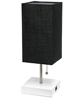 Simple Designs Petite Stick Lamp with Usb Charging Port and Shade