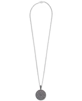 Men's Diamond Circle 22" Pendant Necklace (1/2 ct. t.w.) Sterling Silver (Also Black Diamond)