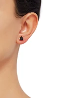 Onyx Trillion Stud Earrings in 14k Gold