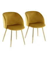 Fran Contemporary Chair, Set of 2 - Gold