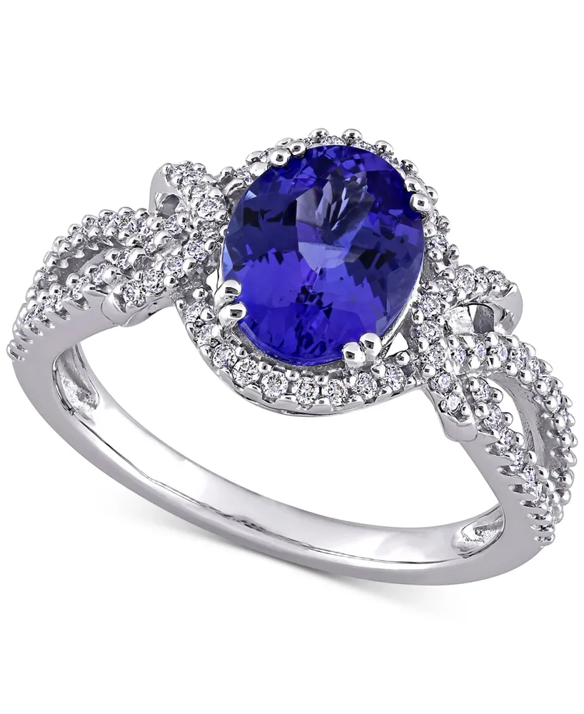 Tanzanite (1-4/5 ct. t.w.) & Diamond (1/3 Openwork Statement Ring 14k White Gold