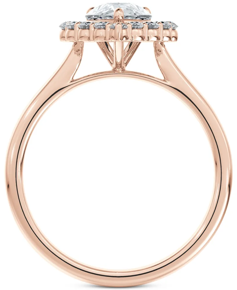 Portfolio by De Beers Forevermark Diamond Pear-Cut Halo Engagement Ring (7/8 ct. t.w.) in 14k Rose Gold