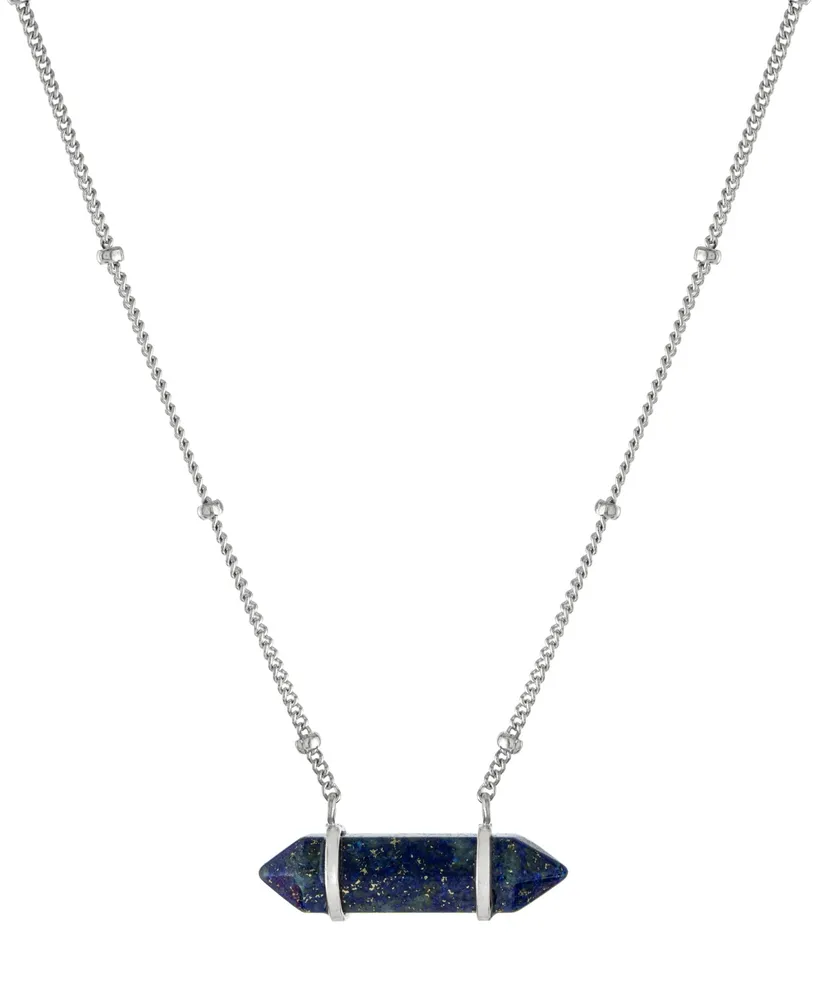 Giani Bernini Lapis Hexagon Pendant Necklace in Sterling Silver, 16" + 2" extender, Created for Macy's