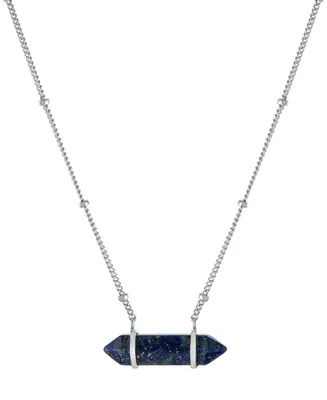 Giani Bernini Lapis Hexagon Pendant Necklace in Sterling Silver, 16" + 2" extender, Created for Macy's