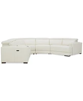 Closeout! Jenneth 6-Pc. Leather Sofa with 1 Power Motion Recliner and Cuddler, Created for Macy's