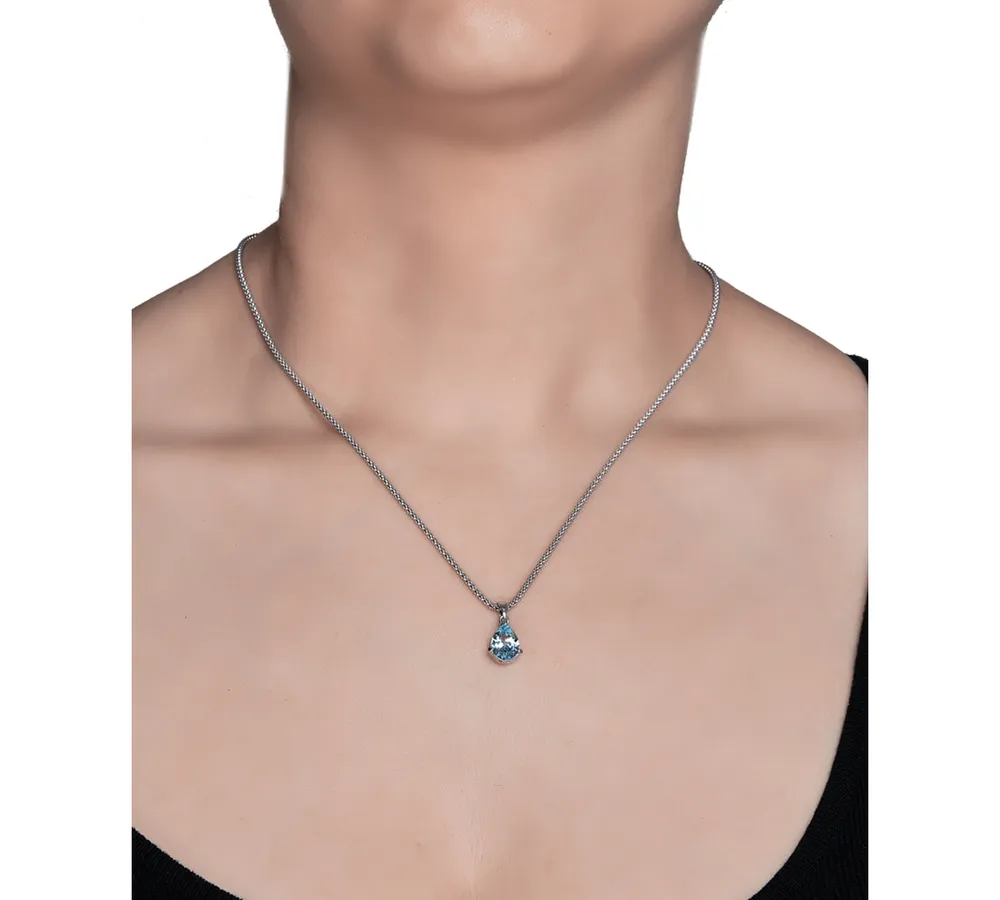 Sky Blue Topaz Pear Pendant Necklace (2-1/2 ct. t.w.) in Sterling Silver, 17" + 1-1/5" extender