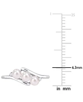 Cultured Freshwater Pearl (3-1/2-4mm) & Diamond Accent Bypass Ring Sterling Silver