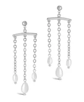 Women's Chains and Pearls Chandelier Drop Earrings