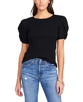 1.state Women's Puff Sleeve Short Knit T-shirt