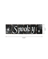 Glitzhome 20" L Halloween Wooden Hinged Table Sign