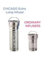 Grosche Chicago Insulated Tea Infuser Bottle, 15.2 fl oz Capacity with Long