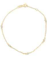 Diamond Bezel Chain Link Bracelet (1/6 ct. t.w.) in 14k White or Yellow Gold