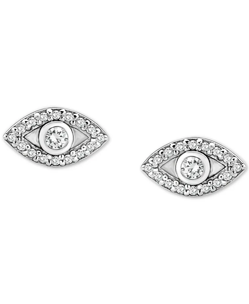 Giani Bernini Cubic Zirconia Evil Eye Stud Earrings in Sterling Silver, Created for Macy's