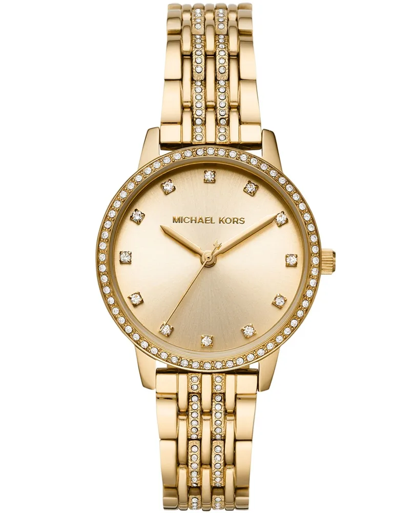 Michael Kors Women's Melissa Gold-Tone Stainless Steel Bracelet Watch 35mm