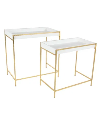 Contemporary Console Table, Set of 2 - Gold