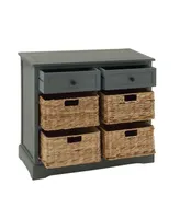 Country Rectangular and Leaf 4 Basket Cabinet