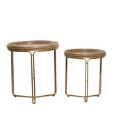 Wood Contemporary Accent Table Set, 2 Piece