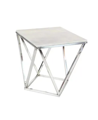 Modern Accent Table - Silver