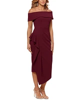 Betsy & Adam Off-The-Shoulder Ruffle Dress