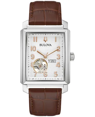 Bulova Men's Automatic Sutton Leather Strap Watch 33mm