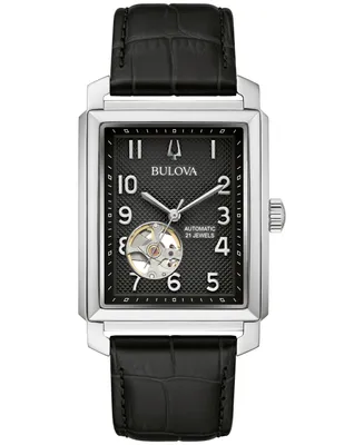 Bulova Men's Automatic Sutton Leather Strap Watch 33mm