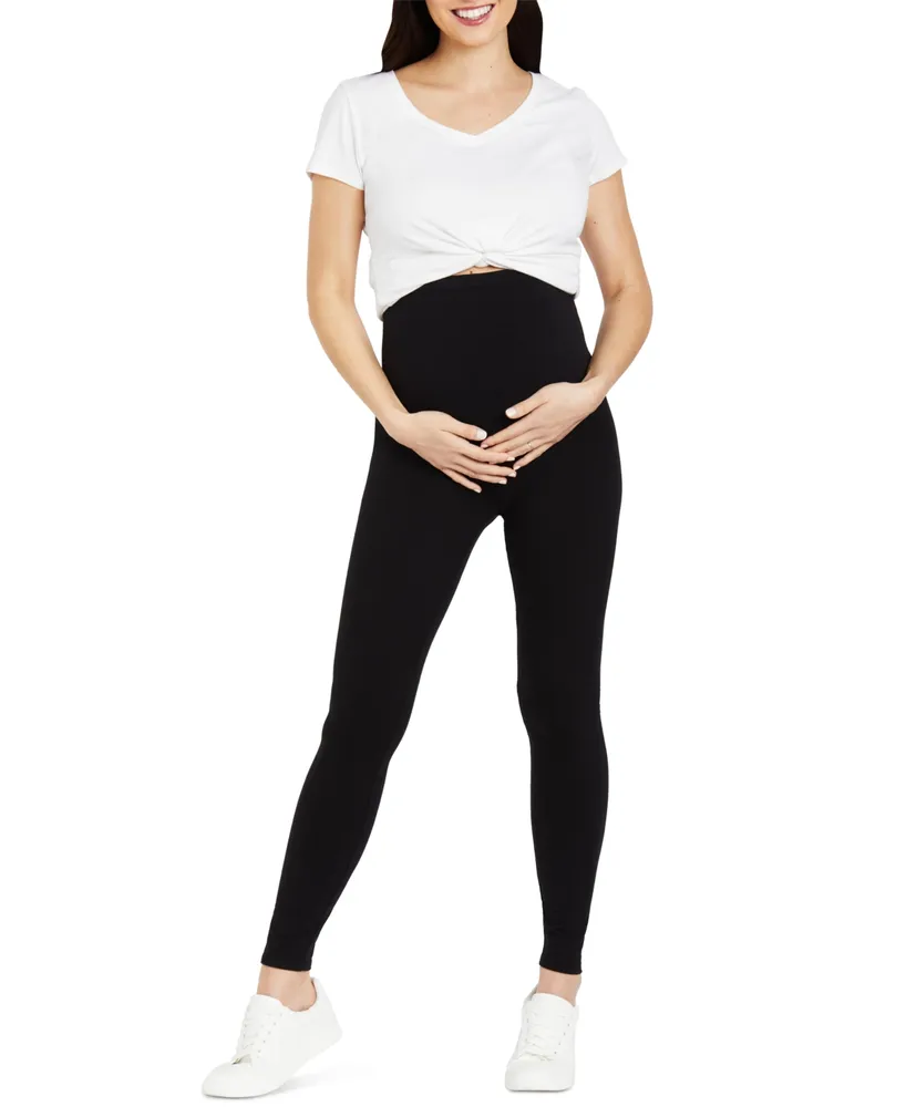 Motherhood Maternity Plus Size Essential Stretch Secret Fit Belly Maternity  Leggings 