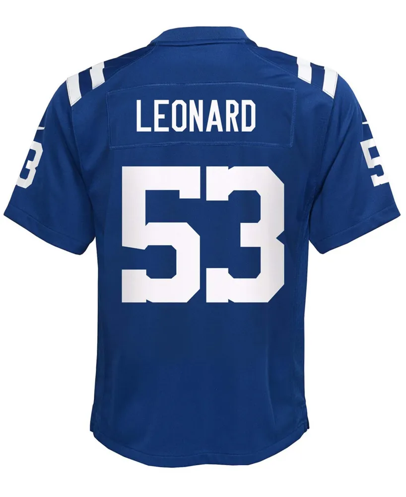 Big Boys and Girls Darius Leonard Royal Indianapolis Colts Game Player Jersey