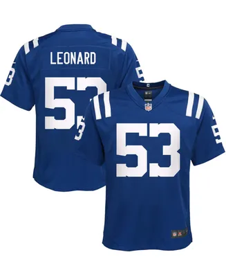 Big Boys and Girls Darius Leonard Royal Indianapolis Colts Game Player Jersey