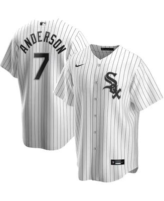 Men's Tim Anderson White and Black Chicago Sox Home Replica Player Jersey