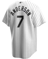 Men's Tim Anderson White and Black Chicago Sox Home Replica Player Jersey