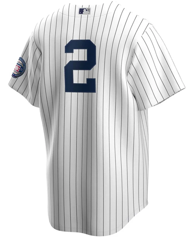 Men's Derek Jeter White and Navy New York Yankees 2020 Hall of Fame Induction Replica Jersey