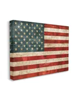 Stupell Industries Us American Flag Wood Textured Design Stretched Canvas Wall Art, 30" x 40" - Multi
