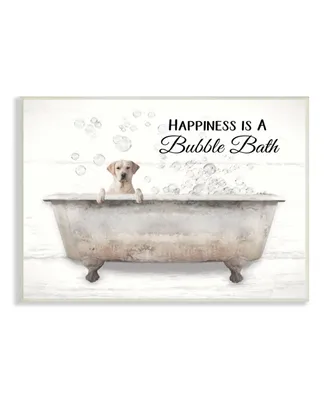 Stupell Industries Happiness is a Bubble Bath Dog in Tub Word Design Wall Plaque Art, 10" x 15" - Multi