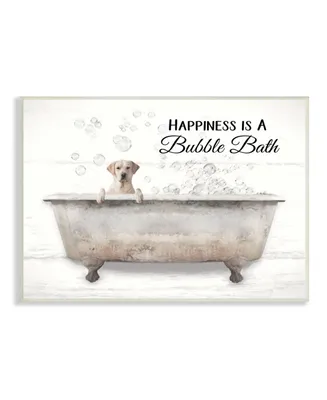 Stupell Industries Happiness is a Bubble Bath Dog in Tub Word Design Wall Plaque Art, 10" x 15"