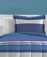 Dream Factory Rugby Stripe Twin Comforter Set