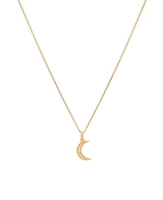 Diamond Moon 14K Yellow Gold Necklace