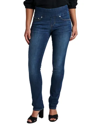 Jag Women's Peri Pull On Mid Rise High Stretch Straight Jeans