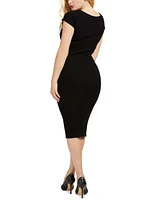 Guess Margot Cap Sleeve Ribbed Midi Dress
