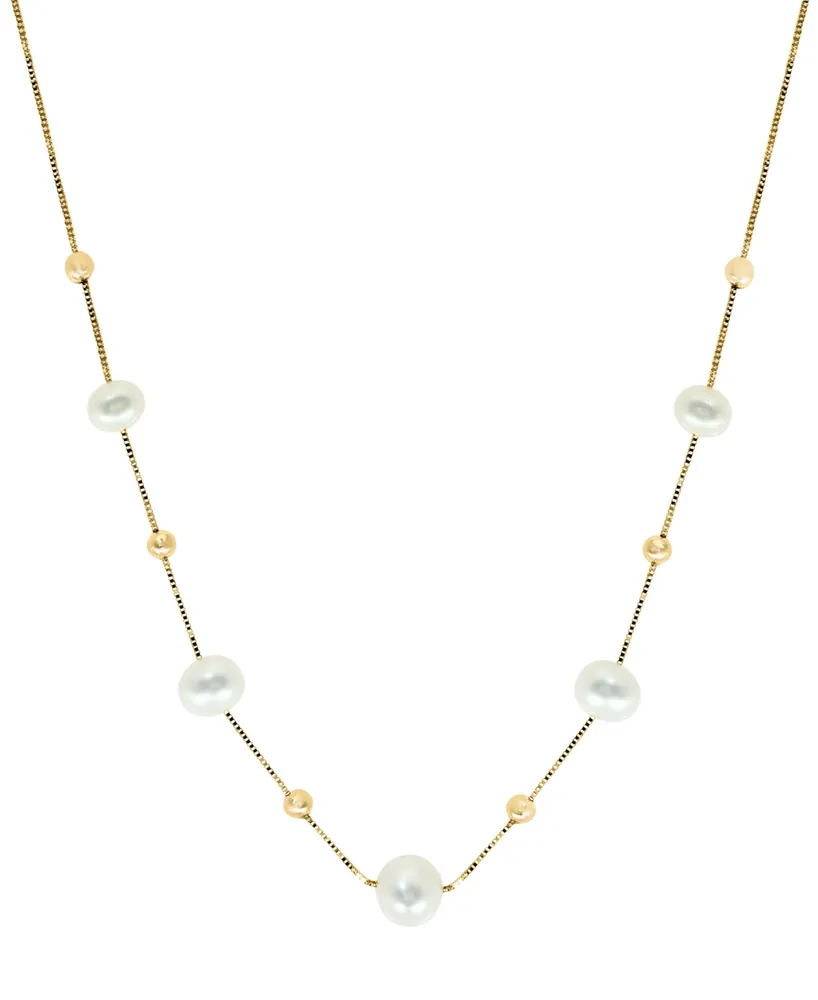 Effy Cultured Freshwater Pearl (5mm-6-1/2mm) 18" Statement Necklace in 14k Gold